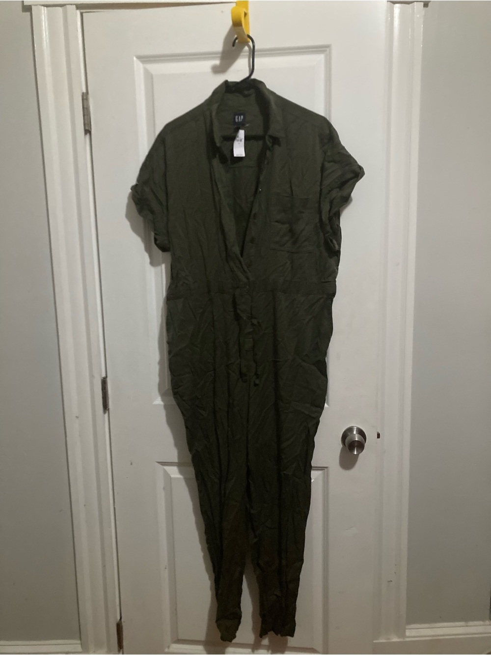 GAP Olive Green Long Sleeve Utility Jumpsuit